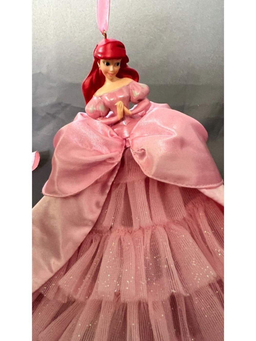 Disney Ariel Pink Gown Christmas Ornament With Glittering Skirt